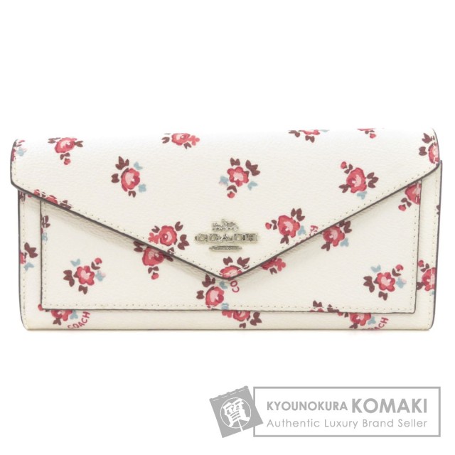 Coach コーチ フラワーモチーフ 長財布 小銭入れあり レザー レディース ブランド京の蔵小牧 ネット販売部
