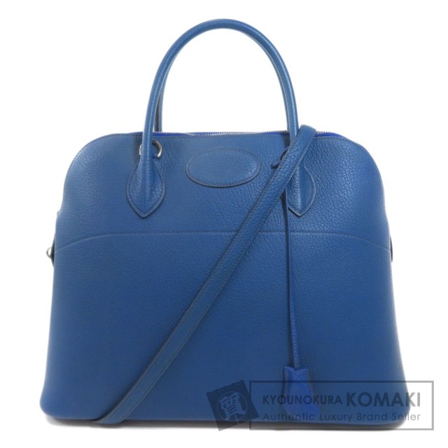 HERMES エルメス ボリード37 シルバー金具 ブルーロイ ハンドバッグ 