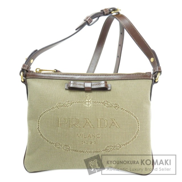 PRADAプラダ1BH150ロゴモチーフショルダーバッグキャンバスレディース 