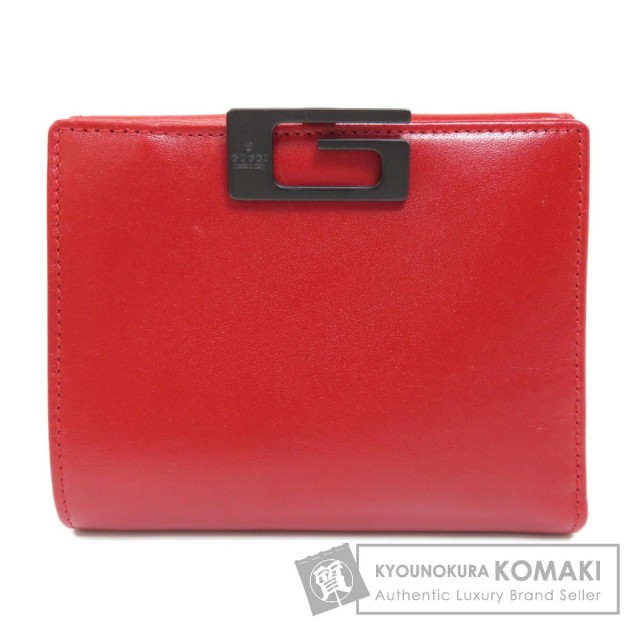 GUCCI レザー 二つ折り財布 レッド
