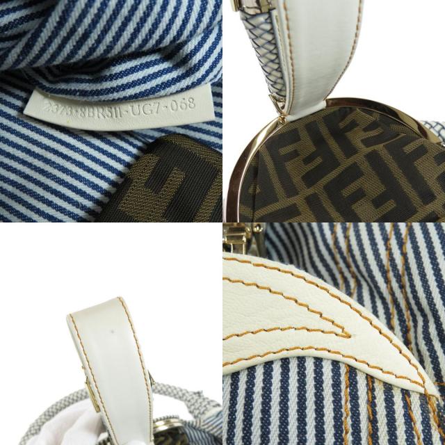 FENDI フェンディ スパイバッグ ストライプ柄 トートバッグ キャンバス  