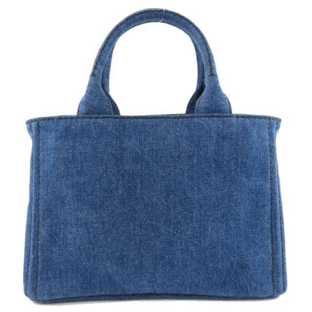 PRADA プラダ 1BG439 カナパ ミニ 2WAY トートバッグ デニム レディース