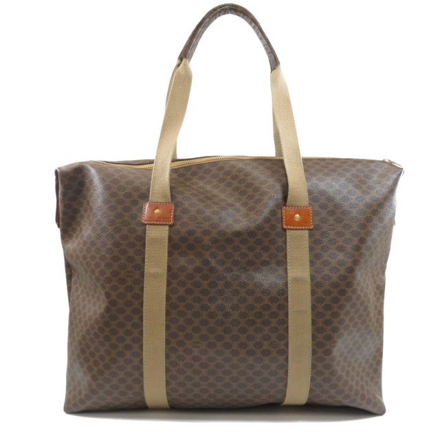 良品　CELINE セリーヌ　ボストンバッグ　ハンドバッグ　マカダム柄　PVC CELINE セリーヌ マカダム柄 ボストンバッグ PVC レディース