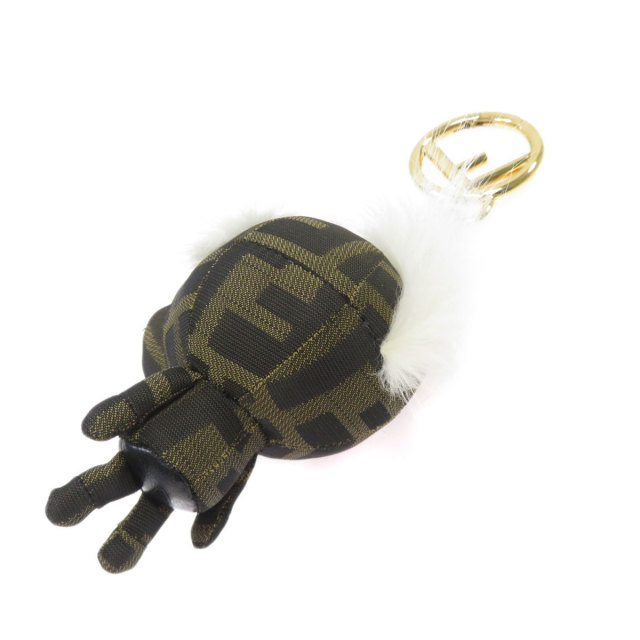FENDI フェンディ スペースモンキー ズッカ柄 キーホルダー キャンバス  