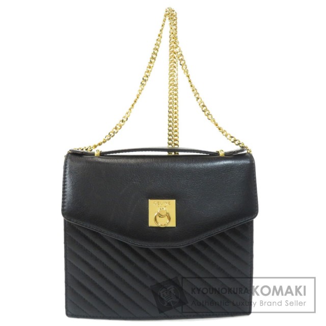 CELINEセリーヌロゴモチーフチェーンショルダーショルダーバッグカーフ  