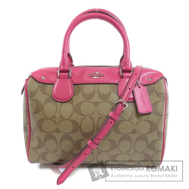 COACH コーチ F58312 2WAY シグネチャー ハンドバッグ PVC/レザー  