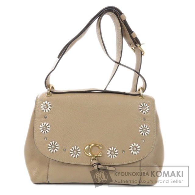 COACH コーチ 1294 フラワーモチーフ ショルダーバッグ レザー レディース