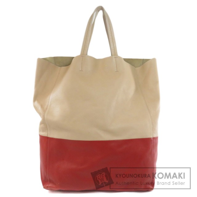 CELINE セリーヌ ホリゾンタルカバ バイカラー トートバッグ カーフ 