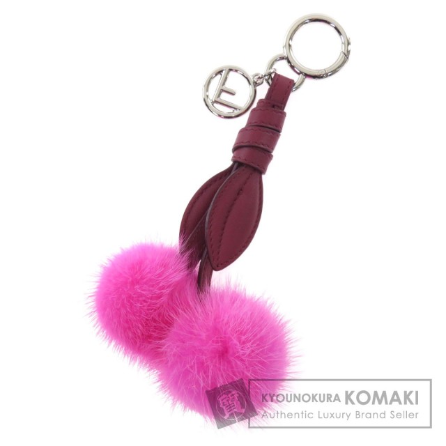 極美品✨FENDI ファーバッグチャーム キーホルダー フェンディ チェリー