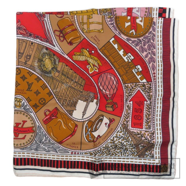 極美品 ルイヴィトン 総柄 シルク100％ ドレープ フレンチスリーブ  