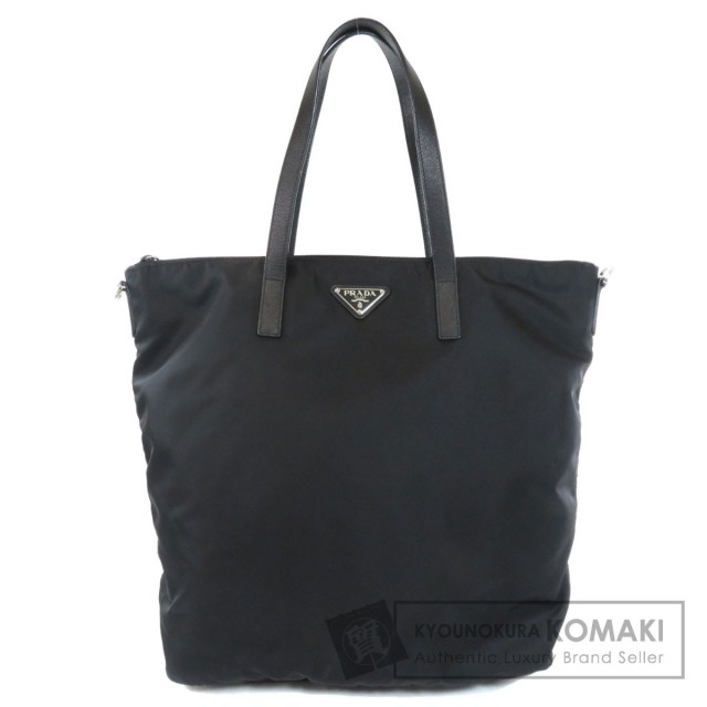 PRADA プラダ レザー　ハンドバッグ　トートバッグ ロゴプレート PRADA プラダ ロゴプレート トートバッグ レザー レディース