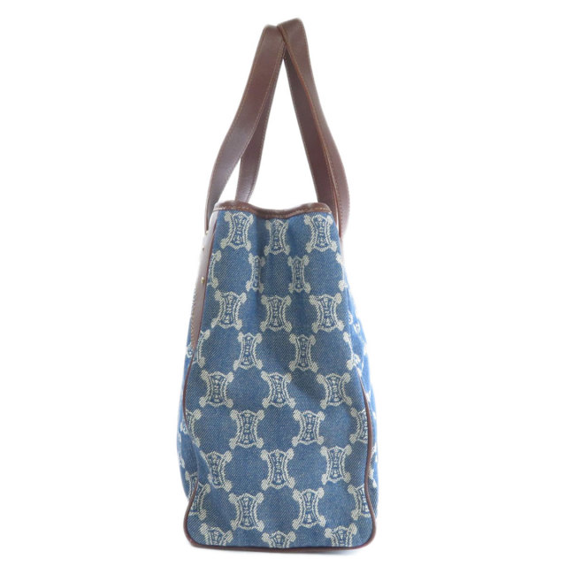 CELINE セリーヌ マカダム柄 トートバッグ デニム/レザー レディース