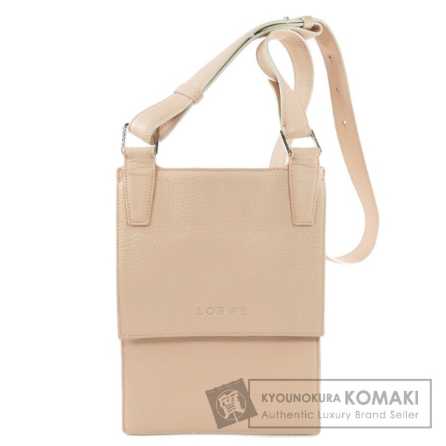 LOEWEロエベロゴ型押しショルダーバッグカーフレディース