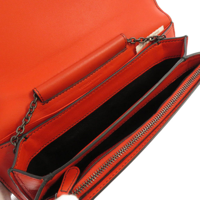 BOTTEGAVENETAボッテガヴェネタイントレチャート柄チェーンウォレット  