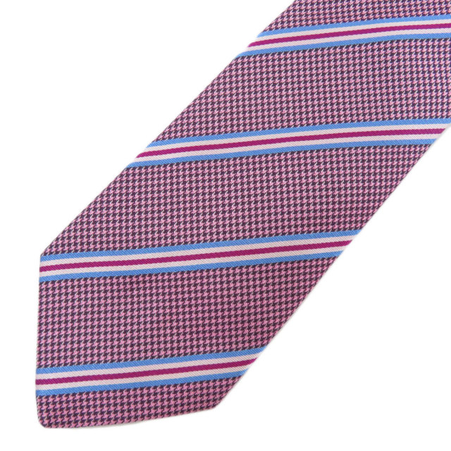 HERMES エルメス 総柄 ストライプ 剣先7cm ネクタイ シルク レディース 