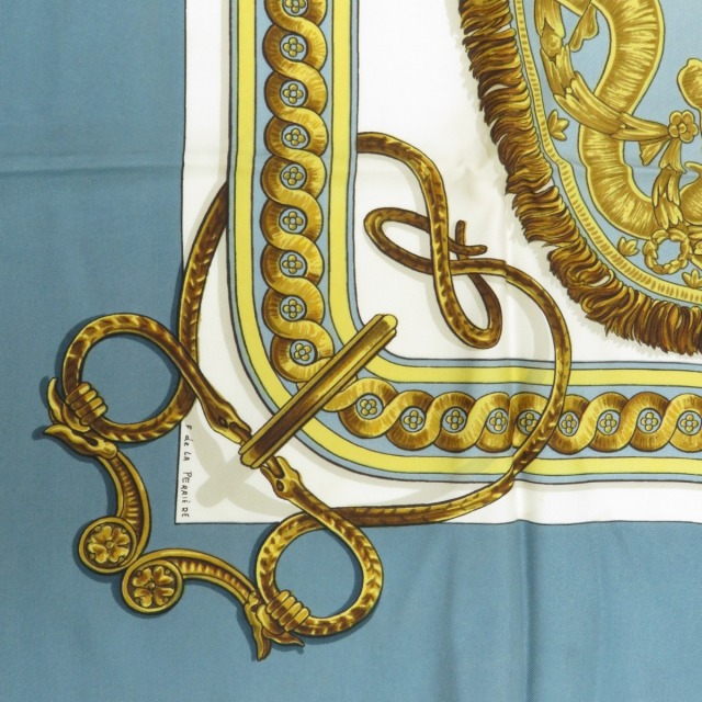 HERMES エルメス カレ90 BRIDE de COUR 法廷の勒 スカーフ シルク 