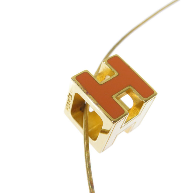 HERMES エルメス Hキューブ ネックレス 金属製 レディース