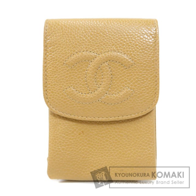 CHANELシャネルココマークシガレットケースキャビアスキン