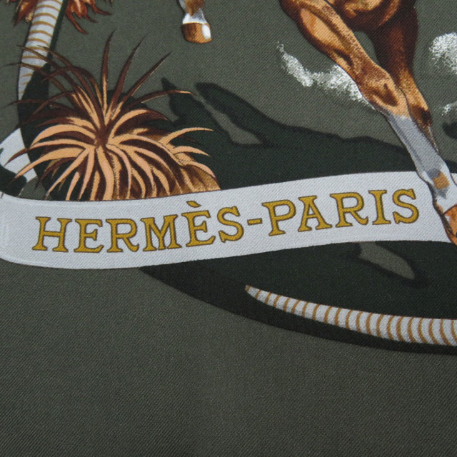 HERMES エルメス カレ90 LES MUSTANGS スカーフ シルク レディース