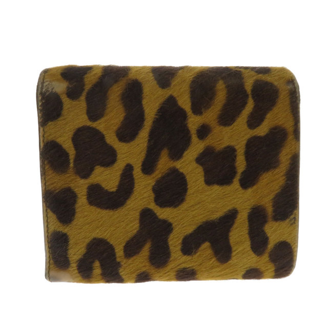PRADA プラダ 1M0176 レオパード柄 二つ折り財布（小銭入れあり  