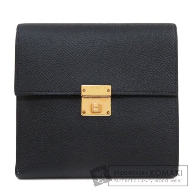 HERMES エルメス クリック12 黒 ブラック ゴールド金具 三つ折り財布  