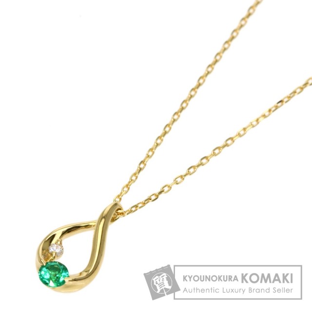 STAR JEWELRY】K18YG エメラルド ダイヤモンドネックレス⟡.* 