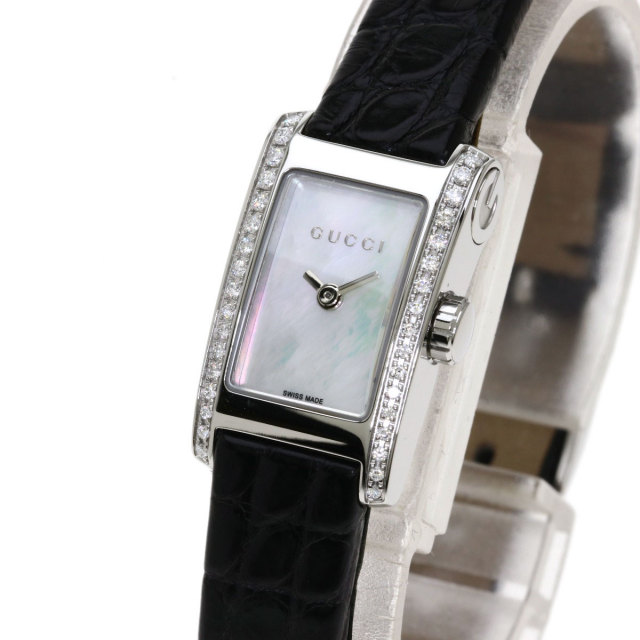 GUCCI グッチ 8600L サイド ダイヤモンド 腕時計 ステンレススチール  