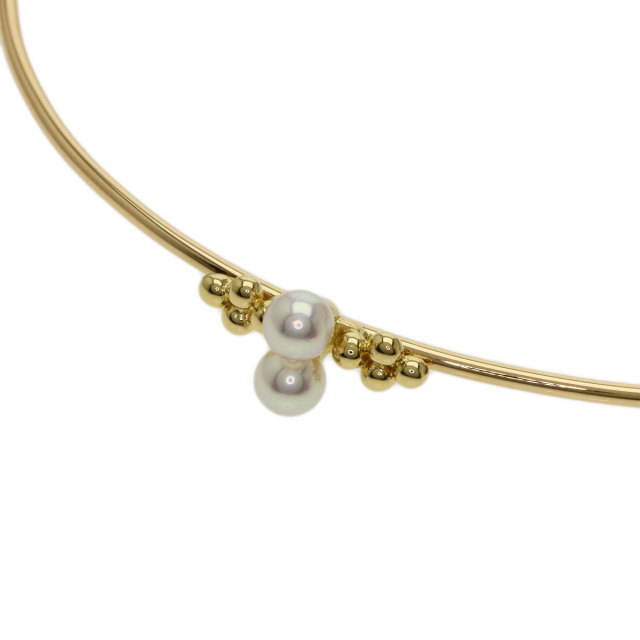 MIKIMOTO ミキモト パール 真珠 バングル ブレスレット K18