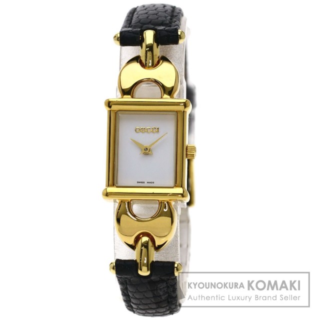 GUCCI グッチ 1800L スクエアフェイス 腕時計 GP/リザード レディース 