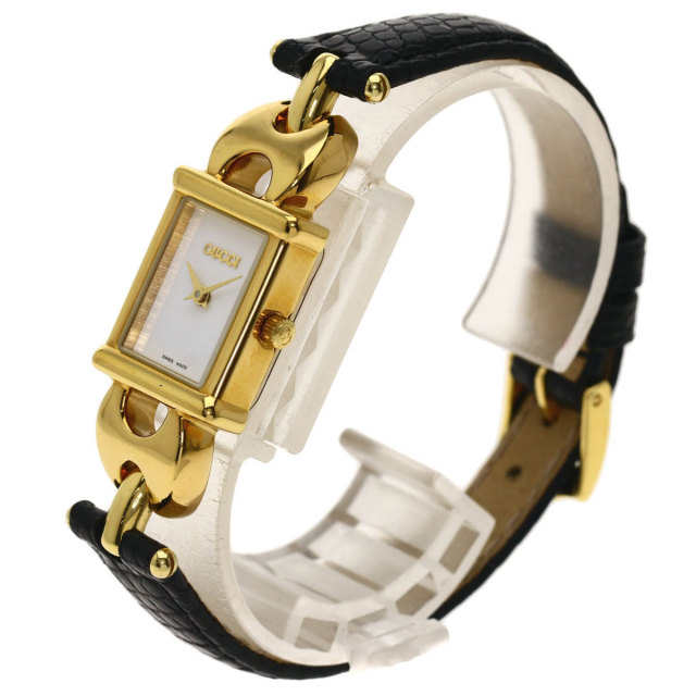 GUCCI グッチ 1800L スクエアフェイス 腕時計 GP/リザード レディース 