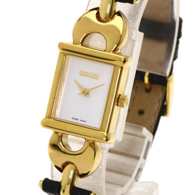 GUCCI グッチ 1800L スクエアフェイス 腕時計 GP/リザード レディース 