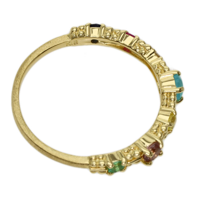 AHKAH アーカー ジャルダン ブルーカルセドニー ダイヤモンド リング  