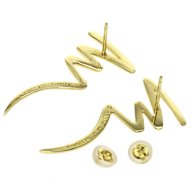TIFFANY&Co. ティファニー スクリブル ピアス K18イエローゴールド  