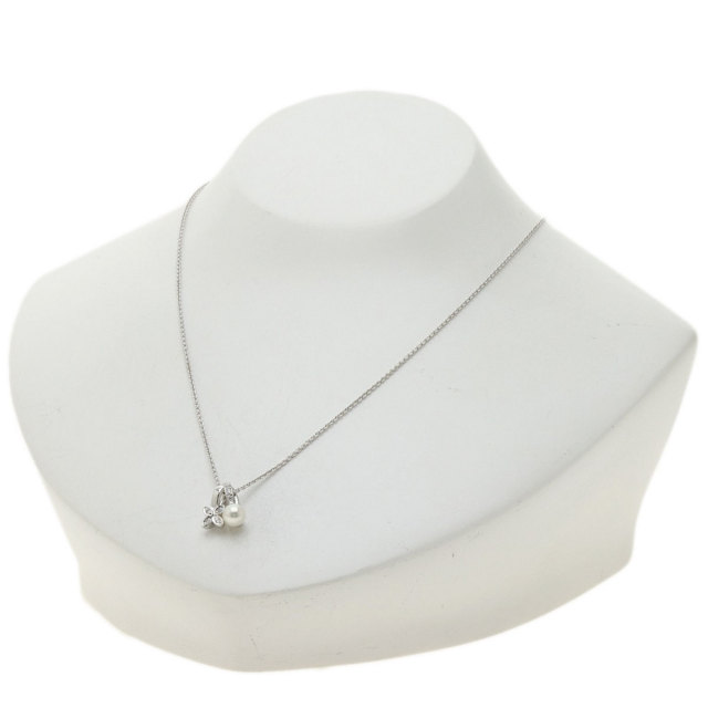 MIKIMOTO ミキモト アコヤパール 真珠 ダイヤモンド ネックレス K18 