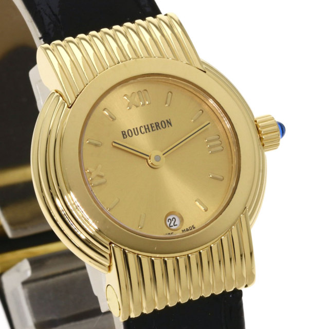 Boucheron ブシュロン ソリス 腕時計 K18イエローゴールド/革 