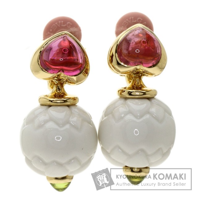 BVLGARI ブルガリ チャンドラ ピンクトルマリン ペリドット イヤリング  