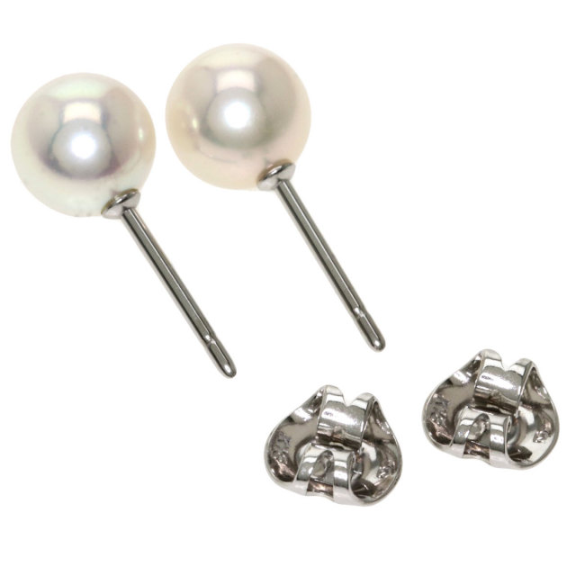 MIKIMOTO ミキモト K18ホワイトゴールド　アコヤパール　ピアス 楽天市場】ミキモト アコヤパール ピアス 7.8mm ダイヤモンド