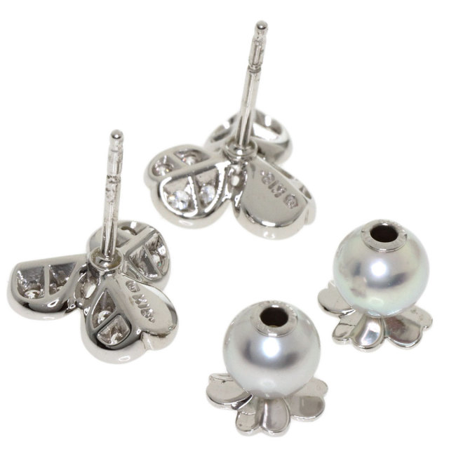 MIKIMOTO ミキモト フォーチュンリーブス ダイヤモンド パール 真珠 