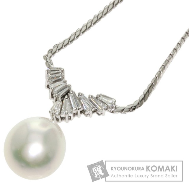 MIKIMOTO ミキモト 白蝶パール 真珠 ダイヤモンド ネックレス K18 