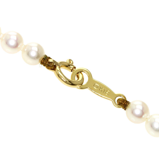 MIKIMOTO ミキモト ベビーパール 真珠 Mチャーム付き ネックレス K18  