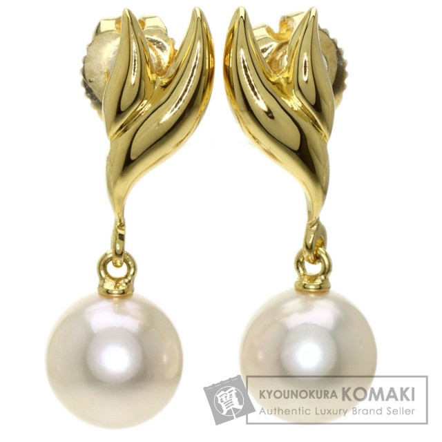 MIKIMOTO ミキモト パール 真珠 ピアス K18イエローゴールド レディース 