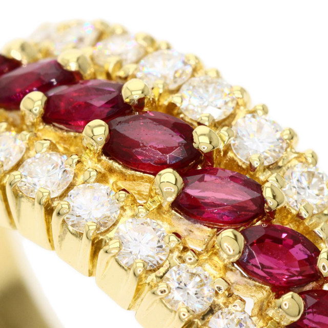 Queen クイーン ルビー ダイヤモンド リング・指輪 K18イエロー  