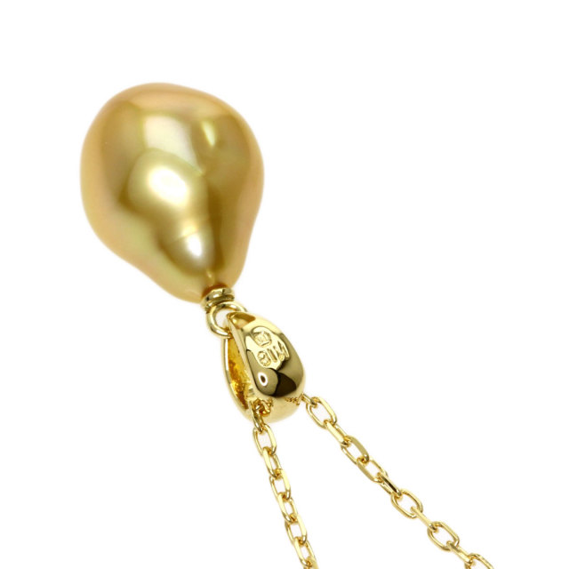 MIKIMOTO ミキモト ゴールデンパール 真珠 ネックレス K18イエロー 