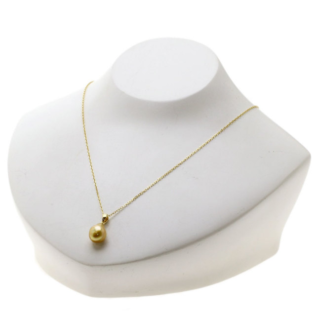 MIKIMOTO ミキモト ゴールデンパール 真珠 ネックレス K18イエロー 