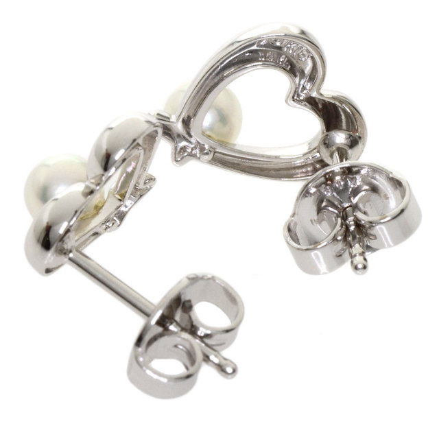 MIKIMOTO ミキモト ハートモチーフ パール 真珠 ピアス K18ホワイト 