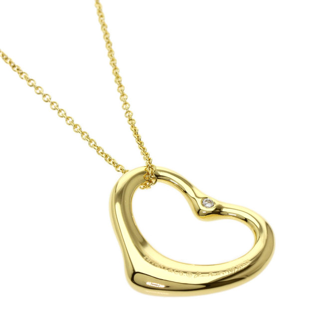 TIFFANY&Co. ティファニー オープンハート 2P ダイヤモンド ネックレス 