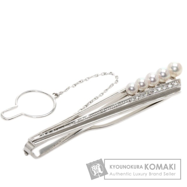 MIKIMOTO ミキモト パール 真珠 ダイヤモンド タイピン K14
