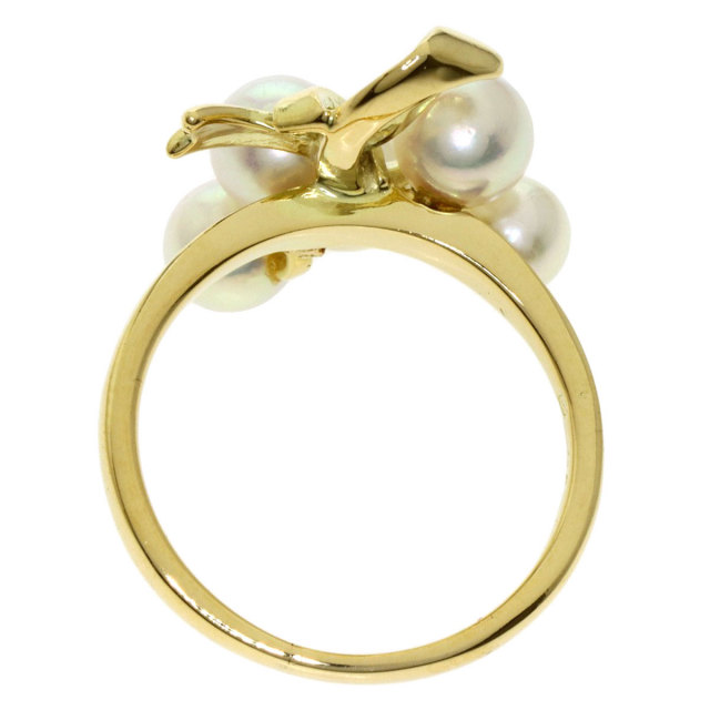 MIKIMOTO ミキモト パール 真珠 リボンモチーフ リング・指輪 K14  