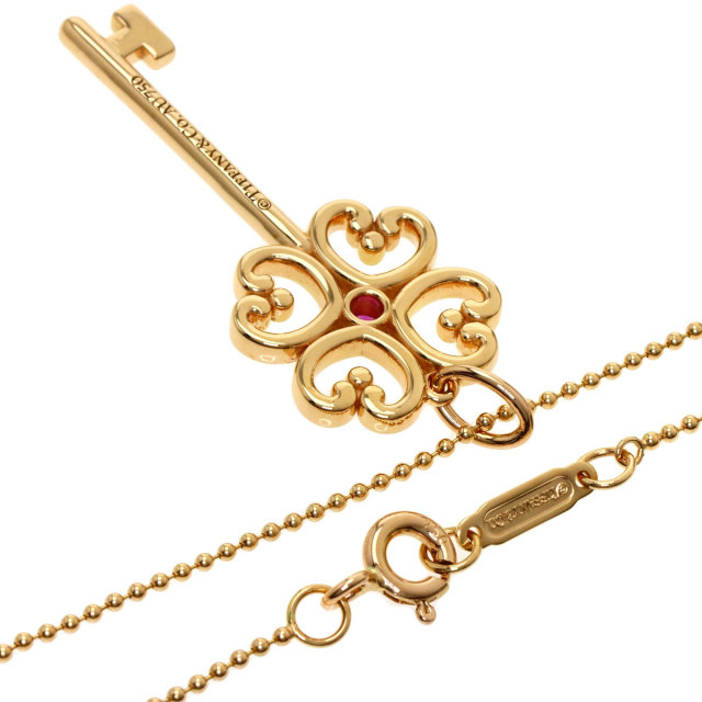 TIFFANY&Co. ティファニー クアトラハートキー ネックレス K18イエロー 