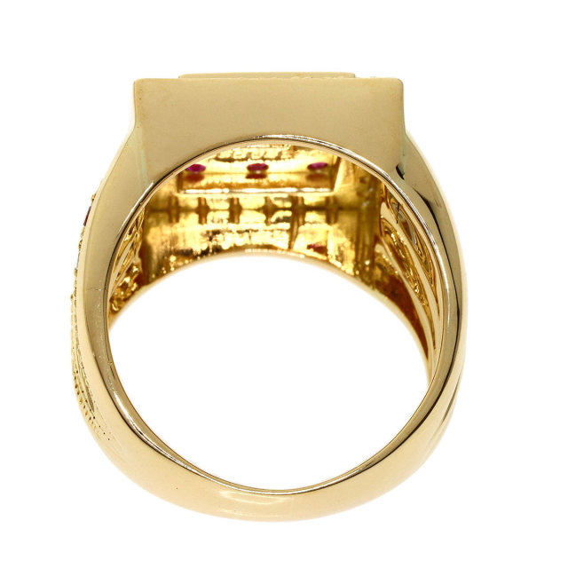 K18 ゴールド ルビー ダイヤモンド D0.29リング 1.7ct ルビー ダイヤモンド リング・指輪 K18イエローゴールド